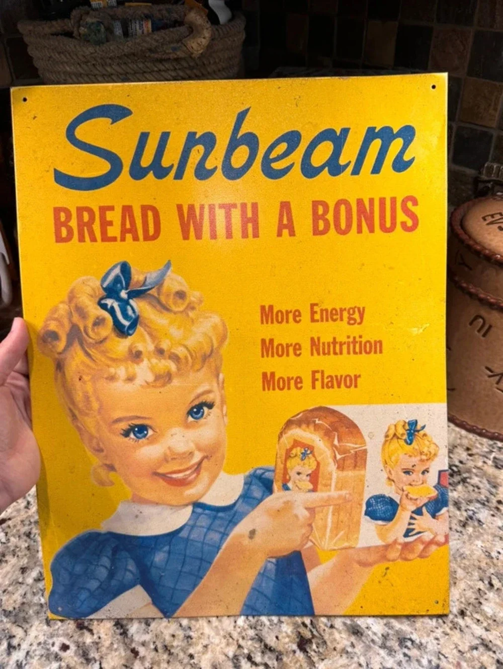 Vintage SunBeam bread metal sign